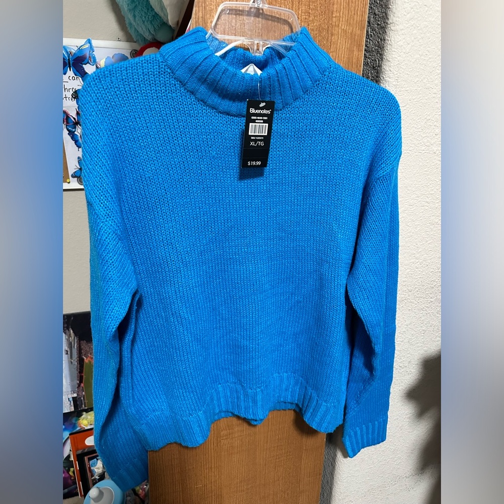 NWT Bluenotes Women XL Blue Sweater